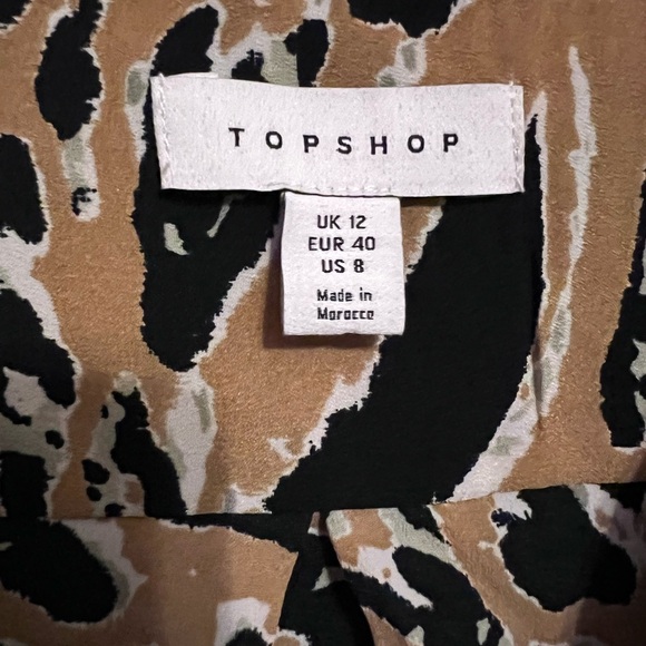 TopShop Leopard Dress Mock Wrap Midi Dress Animal Print Short Sleeve 8 - Picture 5 of 5